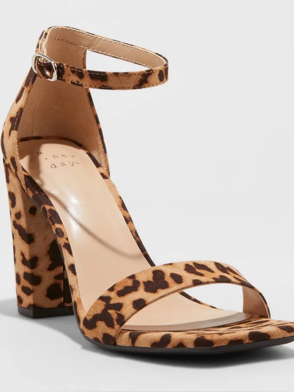 A New Day Leopard Print Block Heel Sandals - Tan/Black